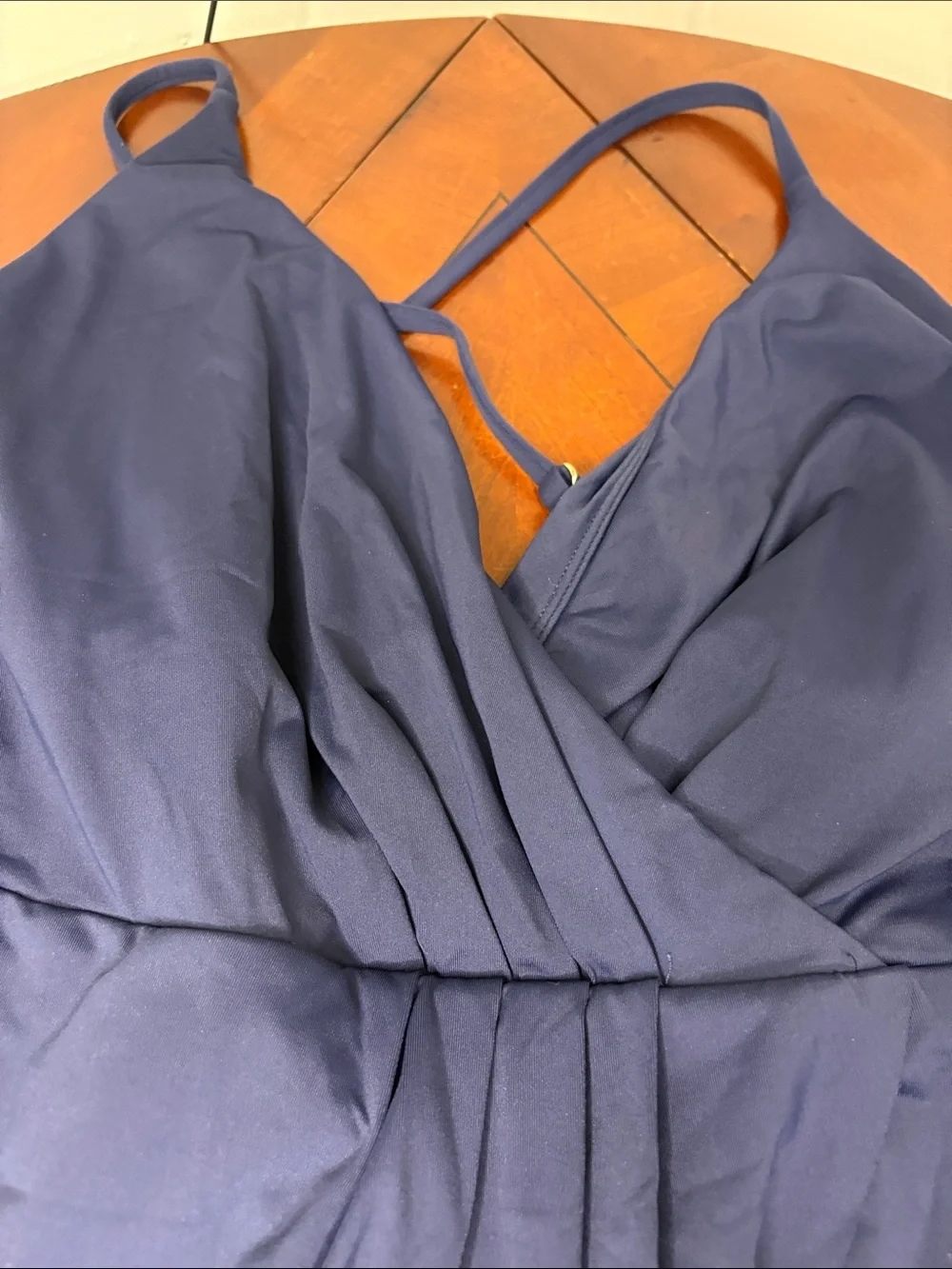 Anne Cole Navy Deep V Wrap Swim Romper